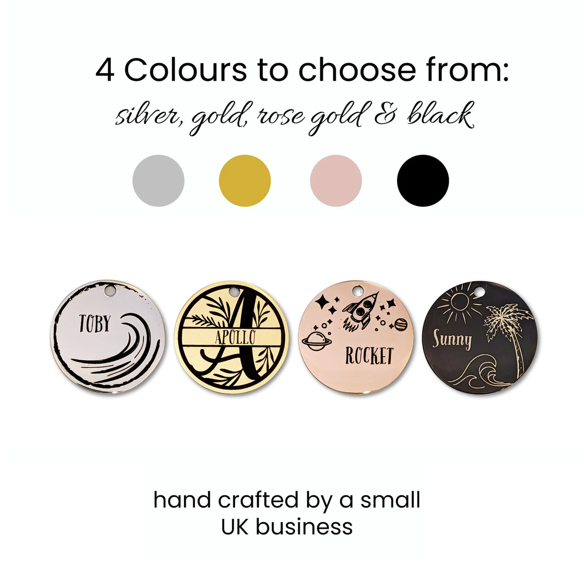 Personalised Round Pet ID Tag – Engraved Both Sides