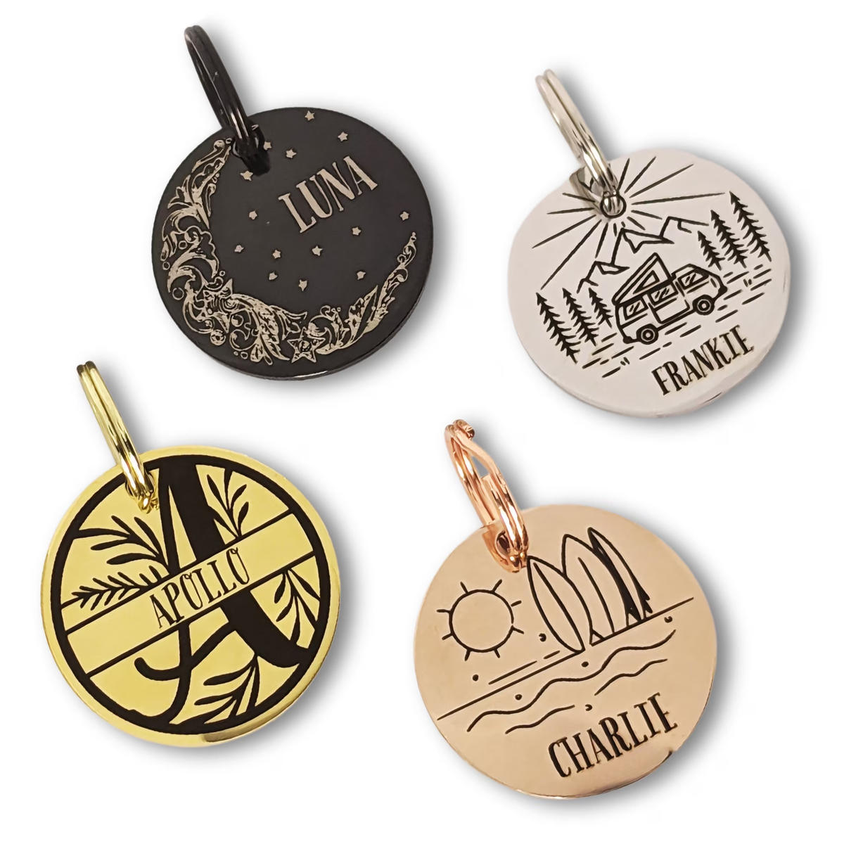 Personalised Round Pet ID Tag – Engraved Both Sides