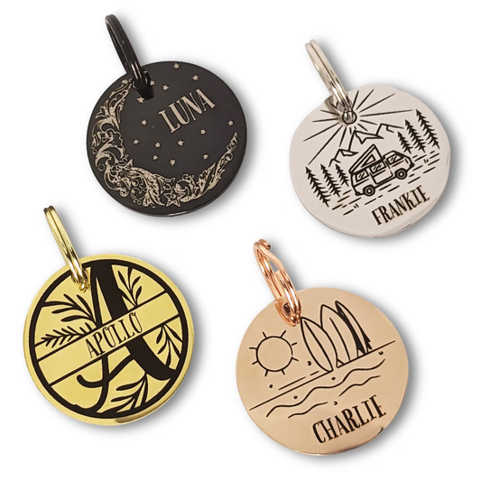 Personalised Round Pet ID Tag – Engraved Both Sides