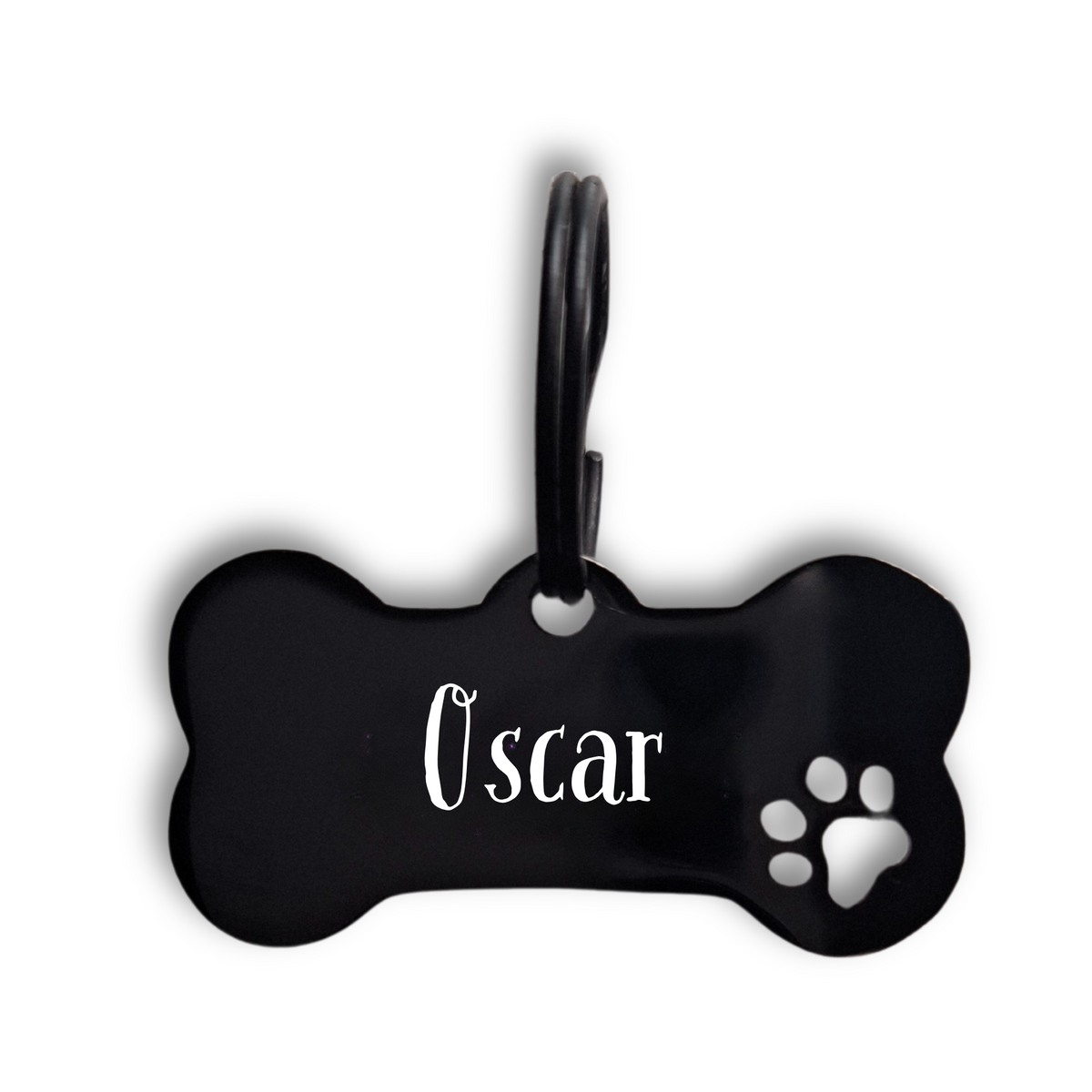 Personalised Bone & Paw Pet ID Tag - Engraved Both Sides