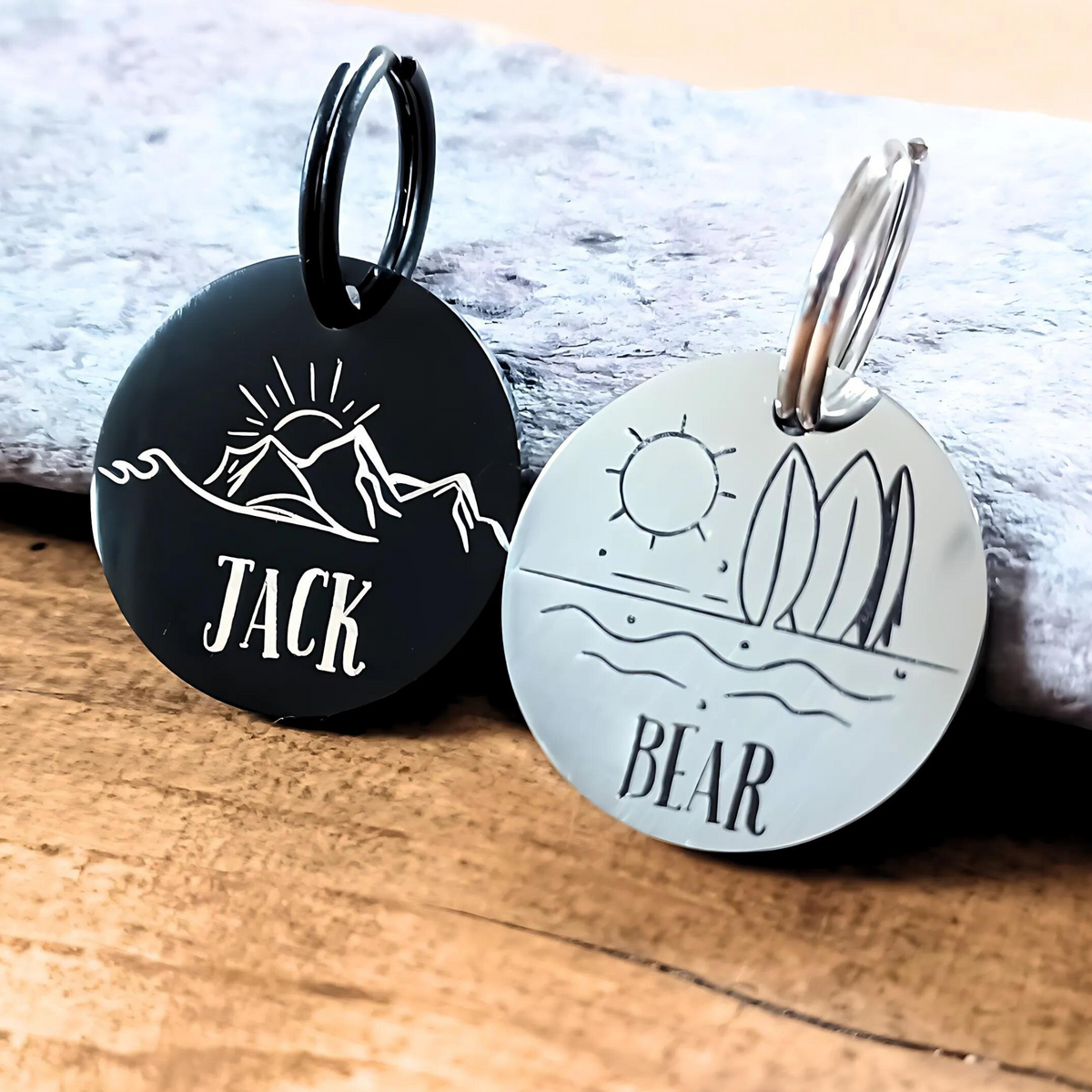 Personalised Round Pet ID Tag – Engraved Both Sides