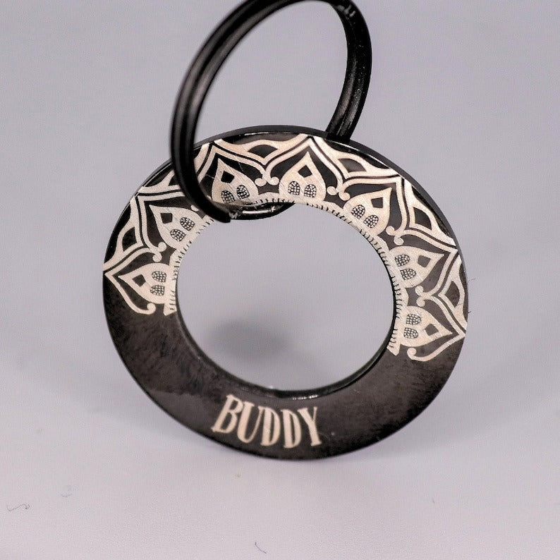 Personalised Washer Pet ID Tag – Engraved Both Sides