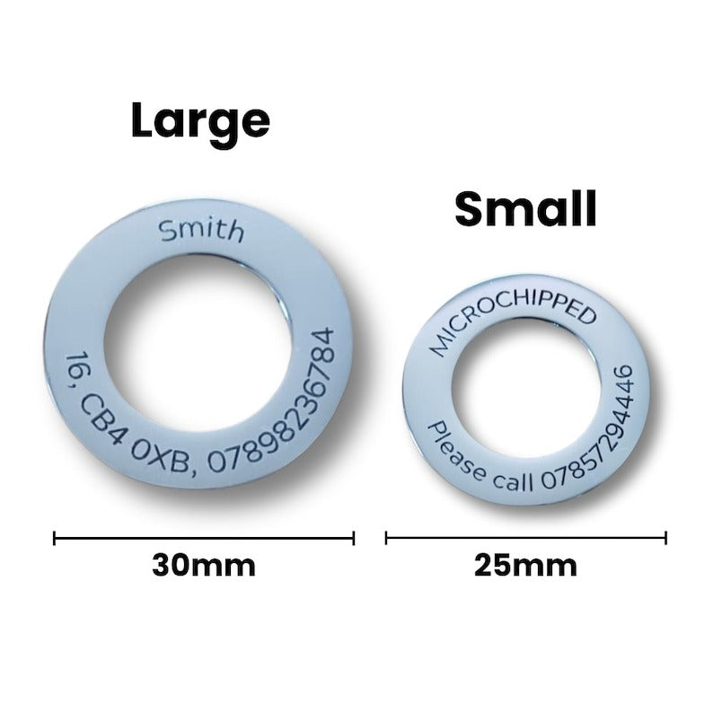 Personalised Washer Pet ID Tag – Engraved Both Sides